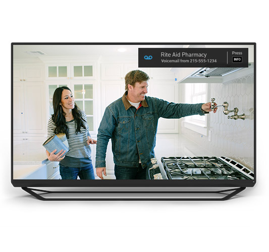 Voice notification displayed on TV